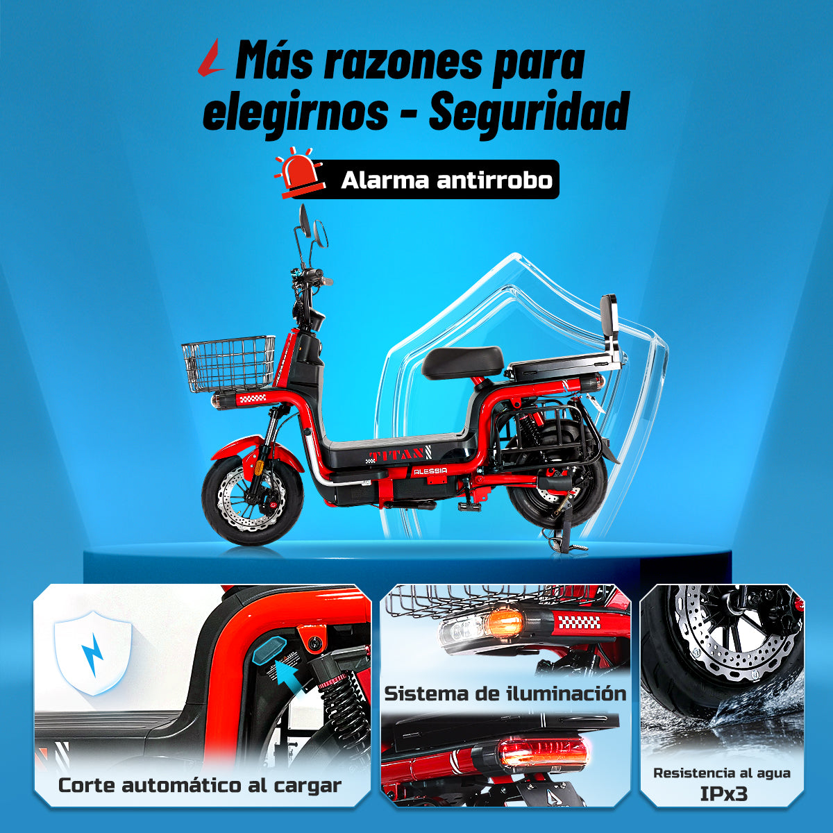 Alessia E-bike A03 Titan bicicleta electrica seguridad