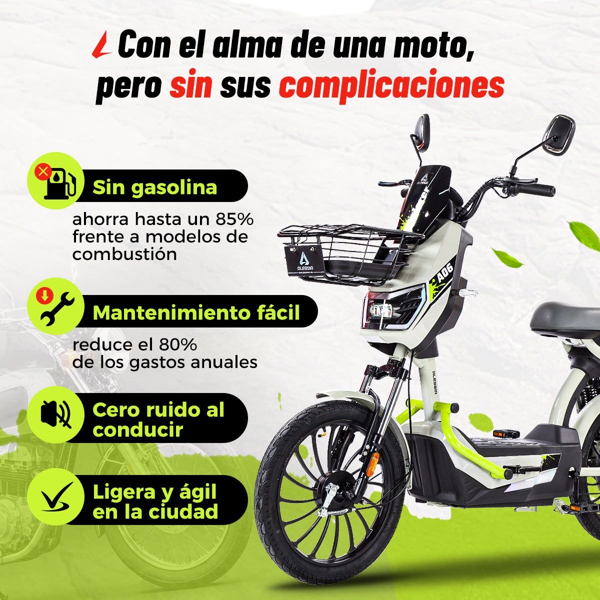 Bike Eléctrica 500W, Ruedas 20", Suspensión Doble,