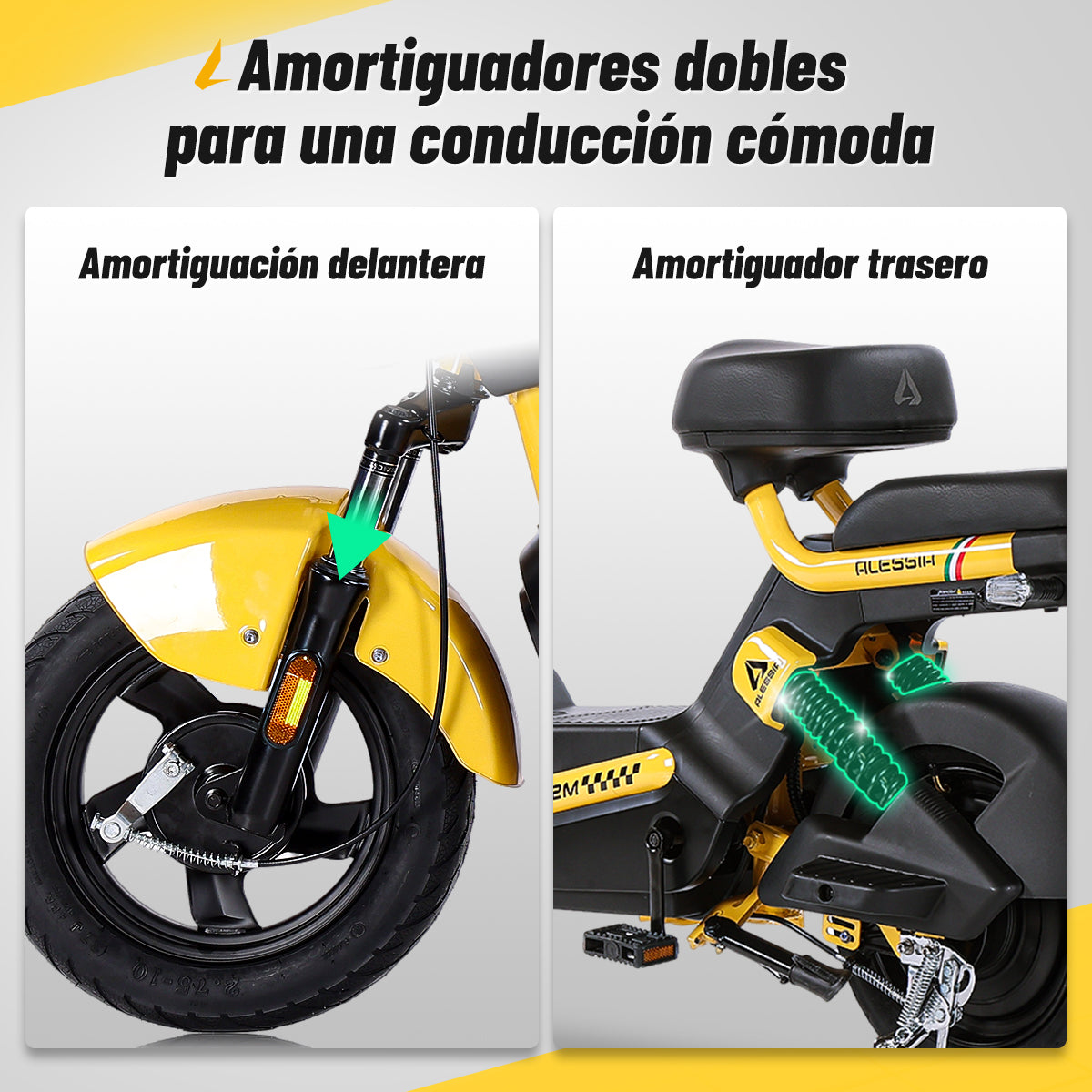 Alessia E-bike i03 Storm bicicleta electrica Amortiguadores