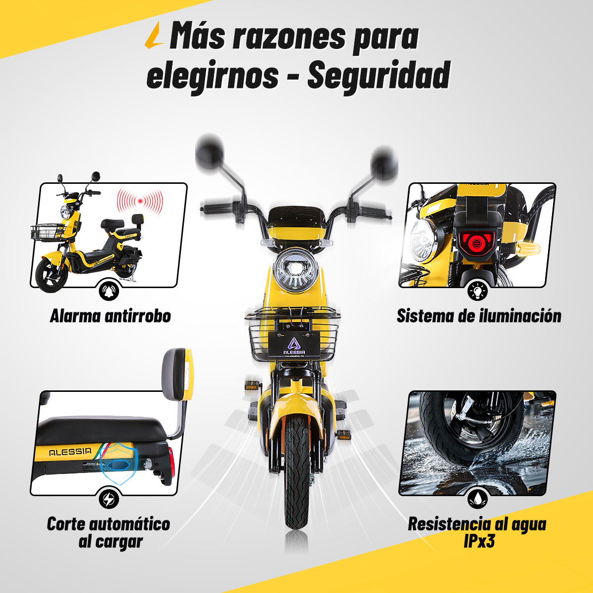 Alessia E-bike i03 Storm bicicleta electrica seguridad