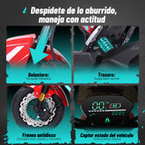 Bicicleta Eléctrica Hunter Pro, A01 Pro, Rojo, Con caja central, Diseño Estético, Potencia Potente, Autonomía 75km, Suspensión Mejorada, Conducción Cómoda y Segura
