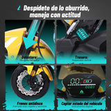 Bicicleta Eléctrica A01 Hunter Amarillo Diseño Estético, Potencia Potente, Autonomía 75km, Suspensión Mejorada, Conducción Cómoda y Segura