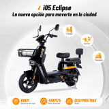 i05 Eclipse | Bicicleta Eléctrica Urbana 600W | Autonomía de 65km | Capacidad para 2 personas