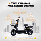 i05 Eclipse | Bicicleta Eléctrica Urbana 600W | Autonomía de 65km | Capacidad para 2 personas