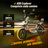 Alessia E-bike A06 Explorer Marrón, Conquista Terreno Difícil con Rueda Grande, Mayor Comodidad con Suspensión Mejorada, 500W, Autonomía 75km