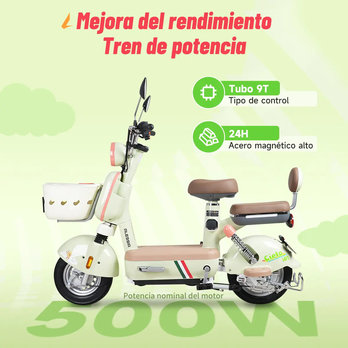 i01 Cielo | Bicicleta Eléctrica | Potencia 500W | Batería 60V | Autonomía de 65km | Ideal para caminos rurales y urbanos