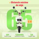 i01 Cielo | Bicicleta Eléctrica | Potencia 500W | Batería 60V | Autonomía de 65km | Ideal para caminos rurales y urbanos