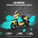 Bicicleta Eléctrica A01 Hunter Amarillo Diseño Estético, Potencia Potente, Autonomía 75km, Suspensión Mejorada, Conducción Cómoda y Segura