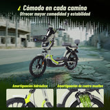 Alessia E-bike A06 Explorer Verde, Conquista Terreno Difícil con Rueda Grande, Mayor Comodidad con Suspensión Mejorada, 500W, Autonomía 75km