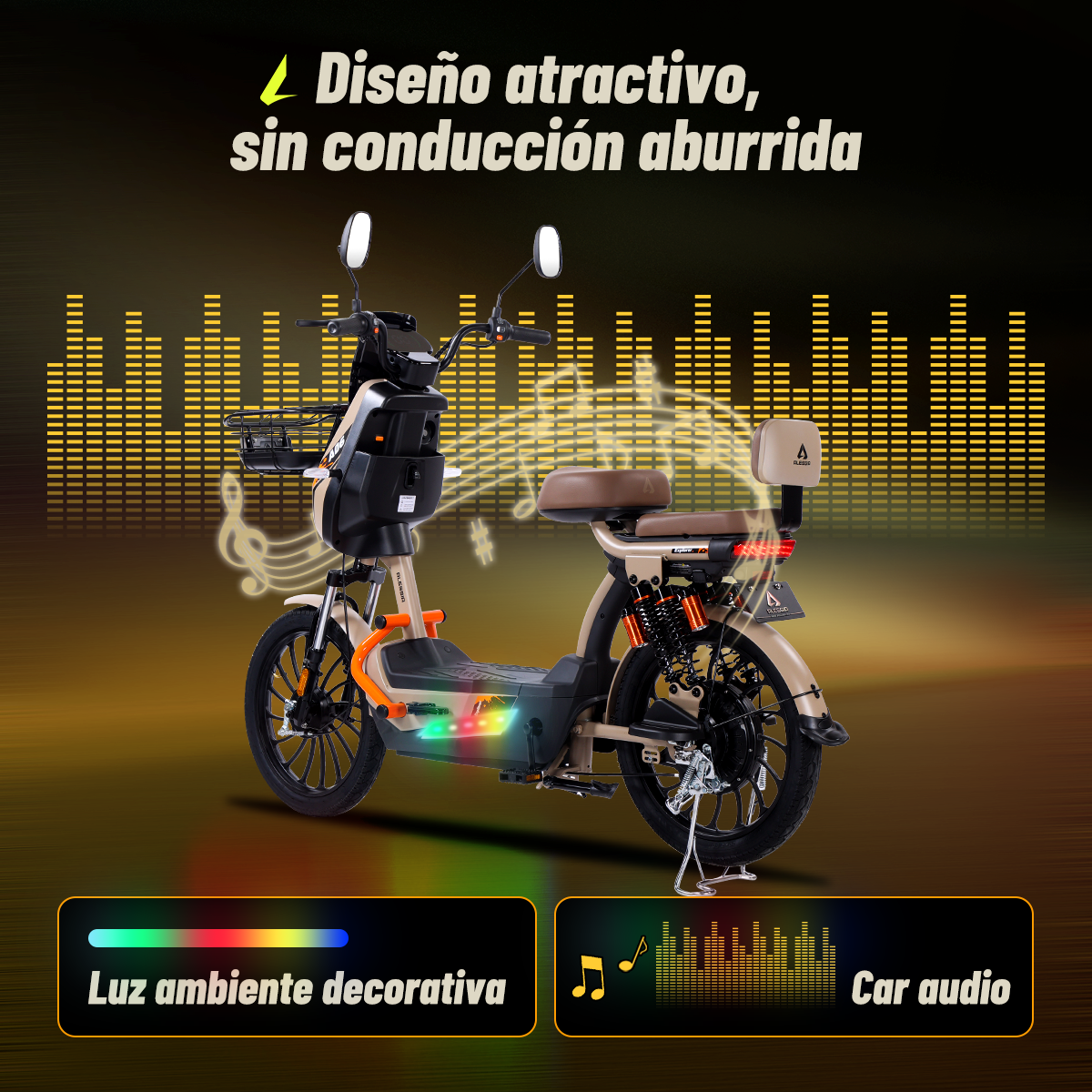 Alessia E-bike A06 Explorer Marrón, Conquista Terreno Difícil con Rueda Grande, Mayor Comodidad con Suspensión Mejorada, 500W, Autonomía 75km