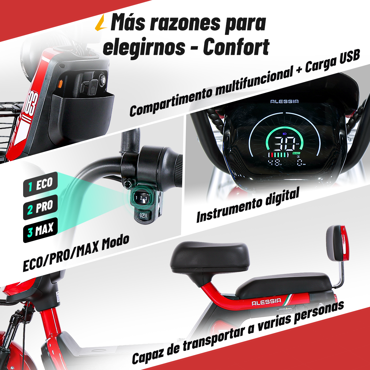 i03 Storm | Bicicleta Motorizada 600W | Autonomía de 65km | 3 Modos de Velocidad | Ideal para ir al trabajo o pasear