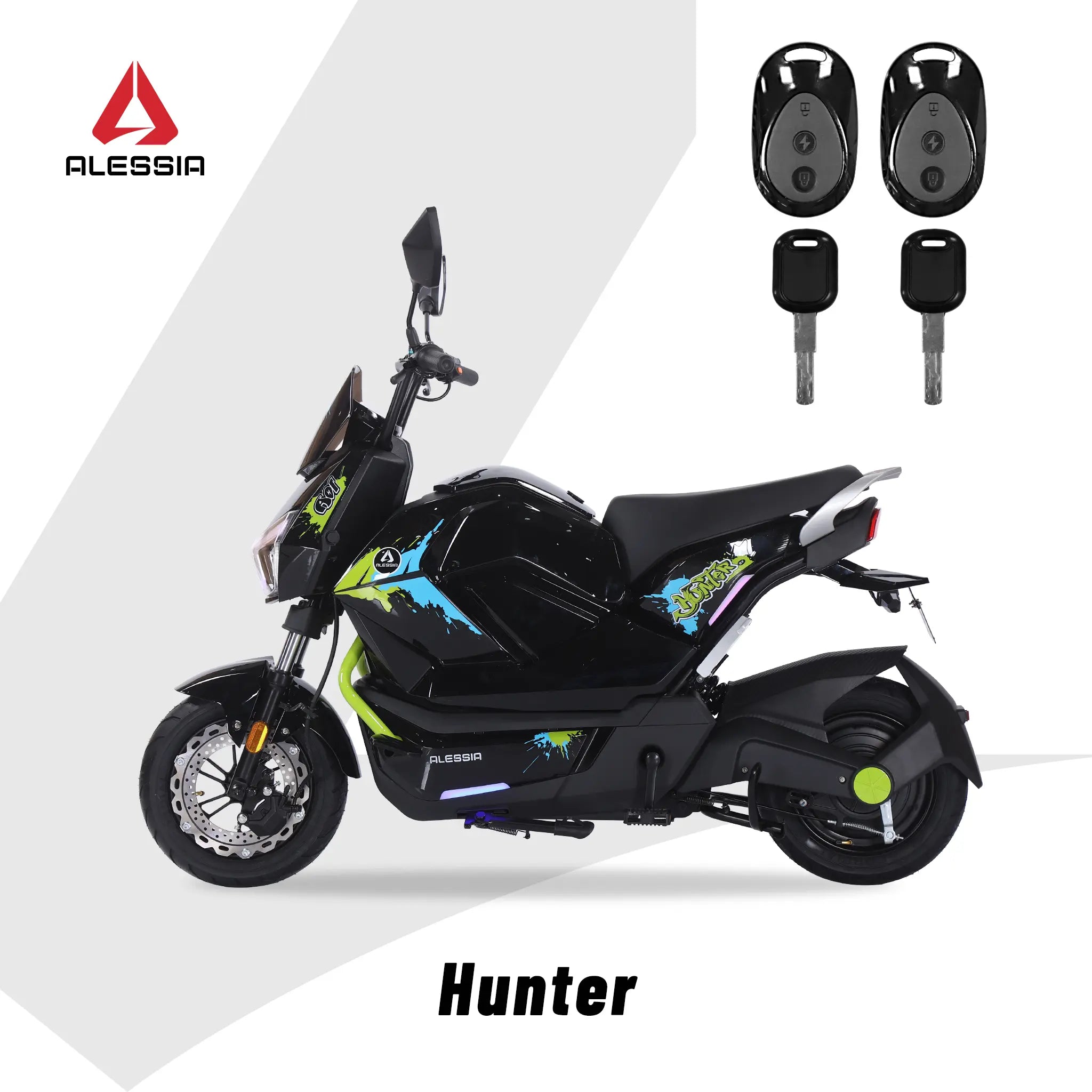 Bicicleta Eléctrica Hunter Pro, A01 Pro, Verde, Con caja central, Diseño Estético, Potencia Potente, Autonomía 75km, Suspensión Mejorada, Conducción Cómoda y Segura