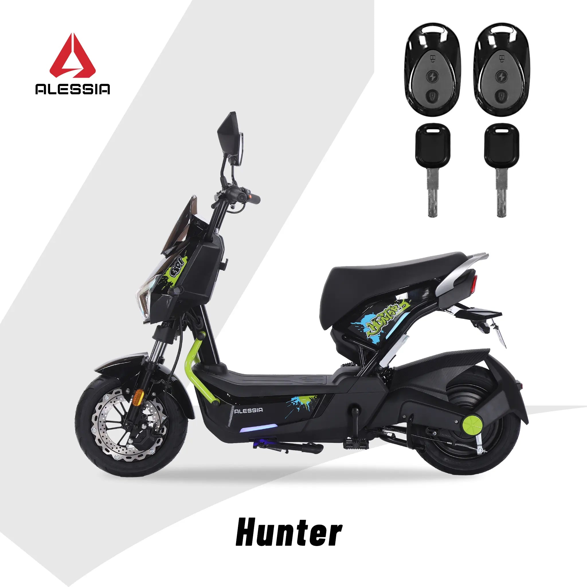 Bicicleta Eléctrica A01 Hunter Verde Diseño Estético, Potencia Potente, Autonomía 75km, Suspensión Mejorada, Conducción Cómoda y Segura