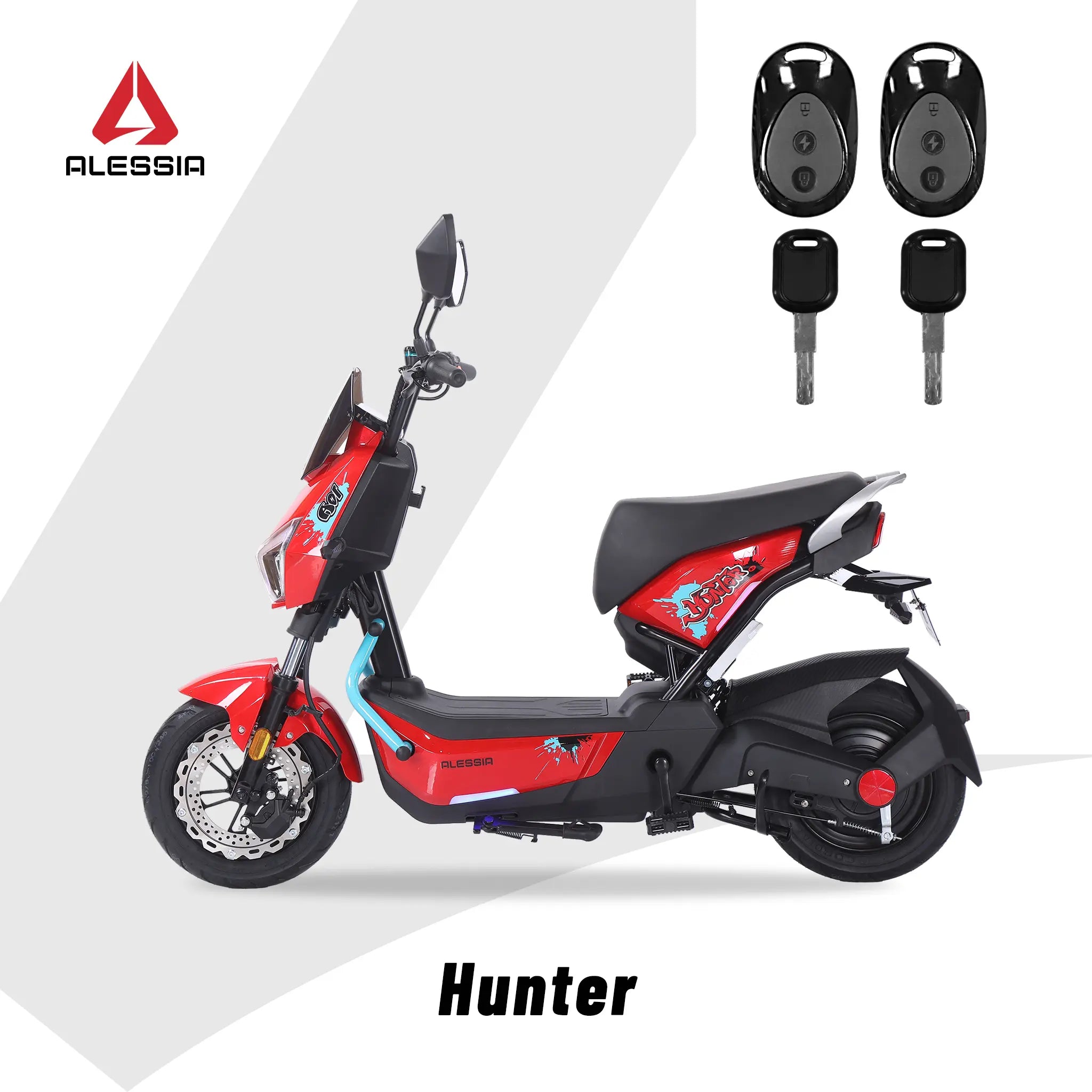 Bicicleta Eléctrica A01 Hunter Rojo Diseño Estético, Potencia Potente, Autonomía 75km, Suspensión Mejorada, Conducción Cómoda y Segura