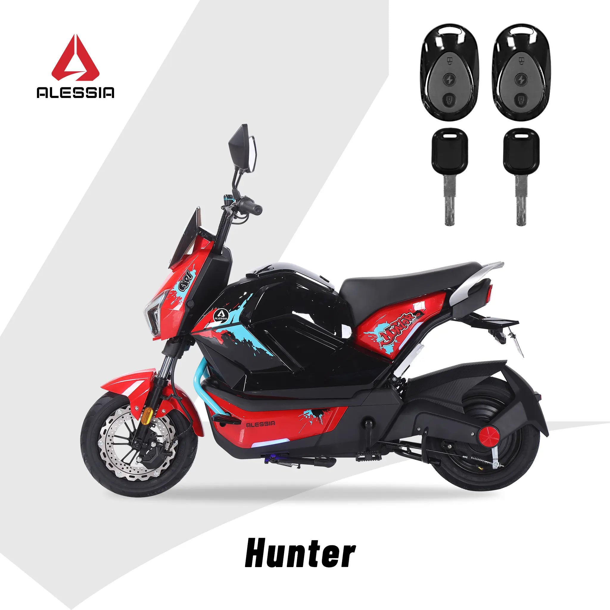 Bicicleta Eléctrica Hunter Pro, A01 Pro, Rojo, Con caja central, Diseño Estético, Potencia Potente, Autonomía 75km, Suspensión Mejorada, Conducción Cómoda y Segura