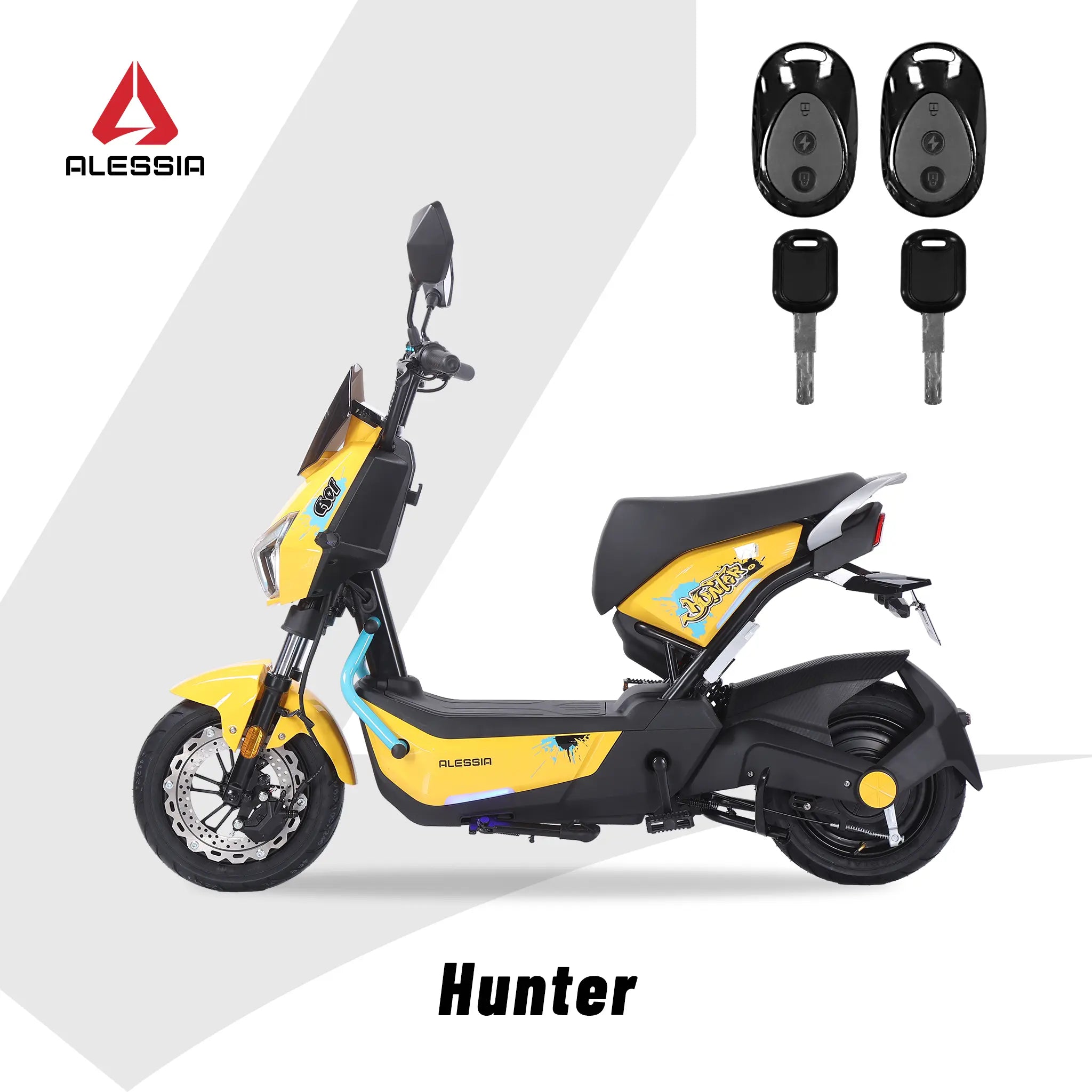 Bicicleta Eléctrica A01 Hunter Amarillo Diseño Estético, Potencia Potente, Autonomía 75km, Suspensión Mejorada, Conducción Cómoda y Segura