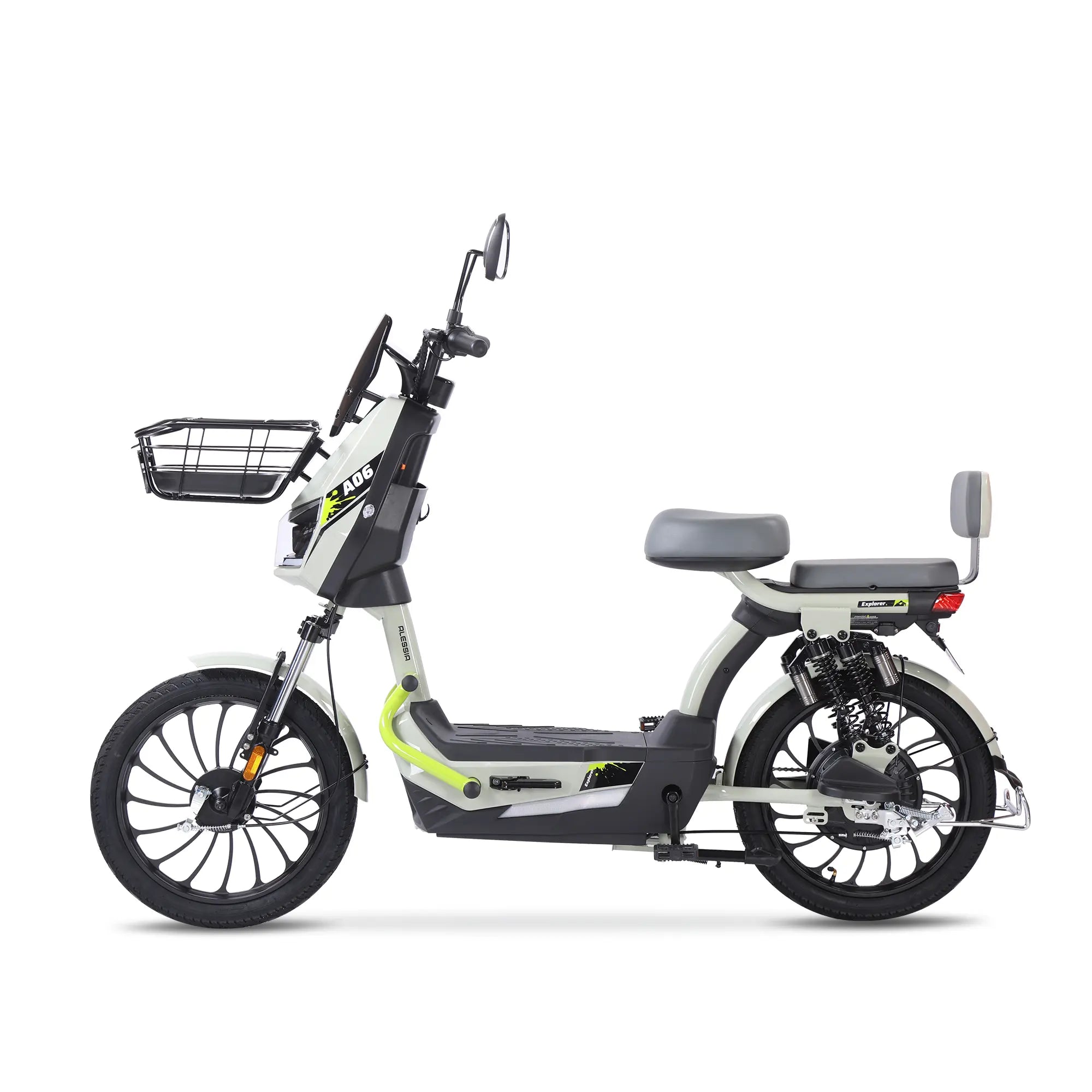 Alessia E-bike A06 Explorer Verde, Conquista Terreno Difícil con Rueda Grande, Mayor Comodidad con Suspensión Mejorada, 500W, Autonomía 75km
