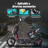 Bicicleta Eléctrica Hunter Pro, A01 Pro, Rosa, Con caja central, Diseño Estético, Potencia Potente, Autonomía 75km, Suspensión Mejorada, Conducción Cómoda y Segura