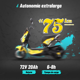 Bicicleta Eléctrica Hunter Pro, A01 Pro, Amarillo, Con caja central, Diseño Estético, Potencia Potente, Autonomía 75km, Suspensión Mejorada, Conducción Cómoda y Segura