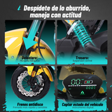 Bicicleta Eléctrica Hunter Pro, A01 Pro, Amarillo, Con caja central, Diseño Estético, Potencia Potente, Autonomía 75km, Suspensión Mejorada, Conducción Cómoda y Segura